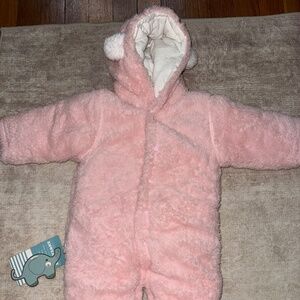 Pink Fluffy Onesie With Tags Size 0-3M